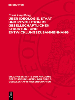 cover image of Über Ideologie, Staat und Revolution im gesellschaftlichen Struktur- und Entwicklungszusammenhang